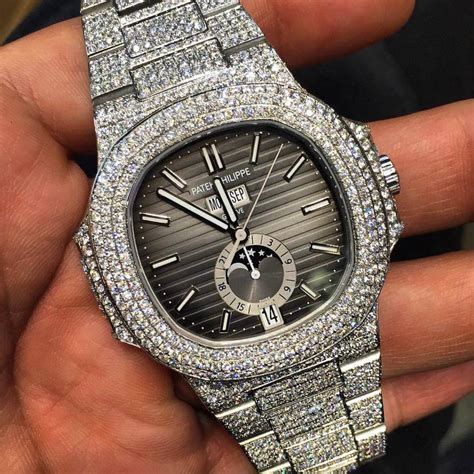 full diamond patek philippe replica|Patek Philippe nautilus iced out.